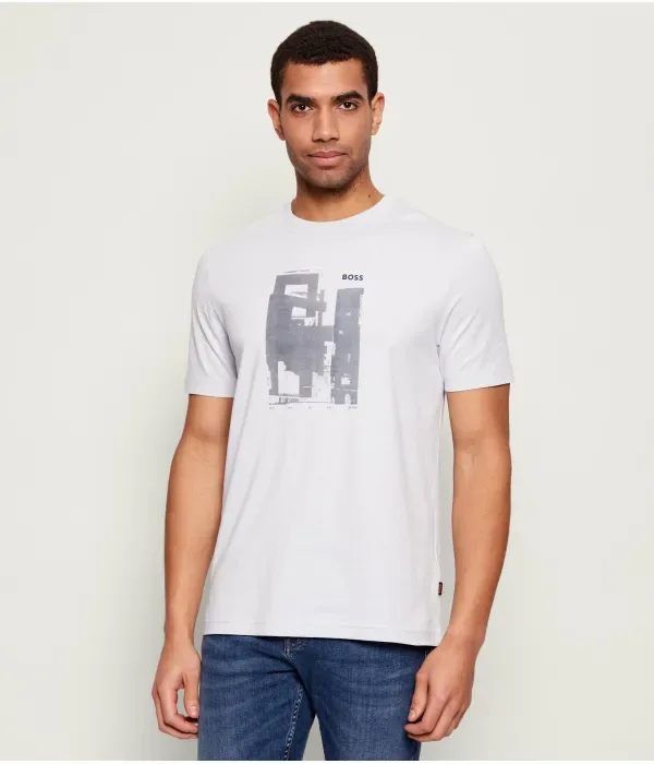 Футболка Te_Imprint regular fit Boss Orange, серый