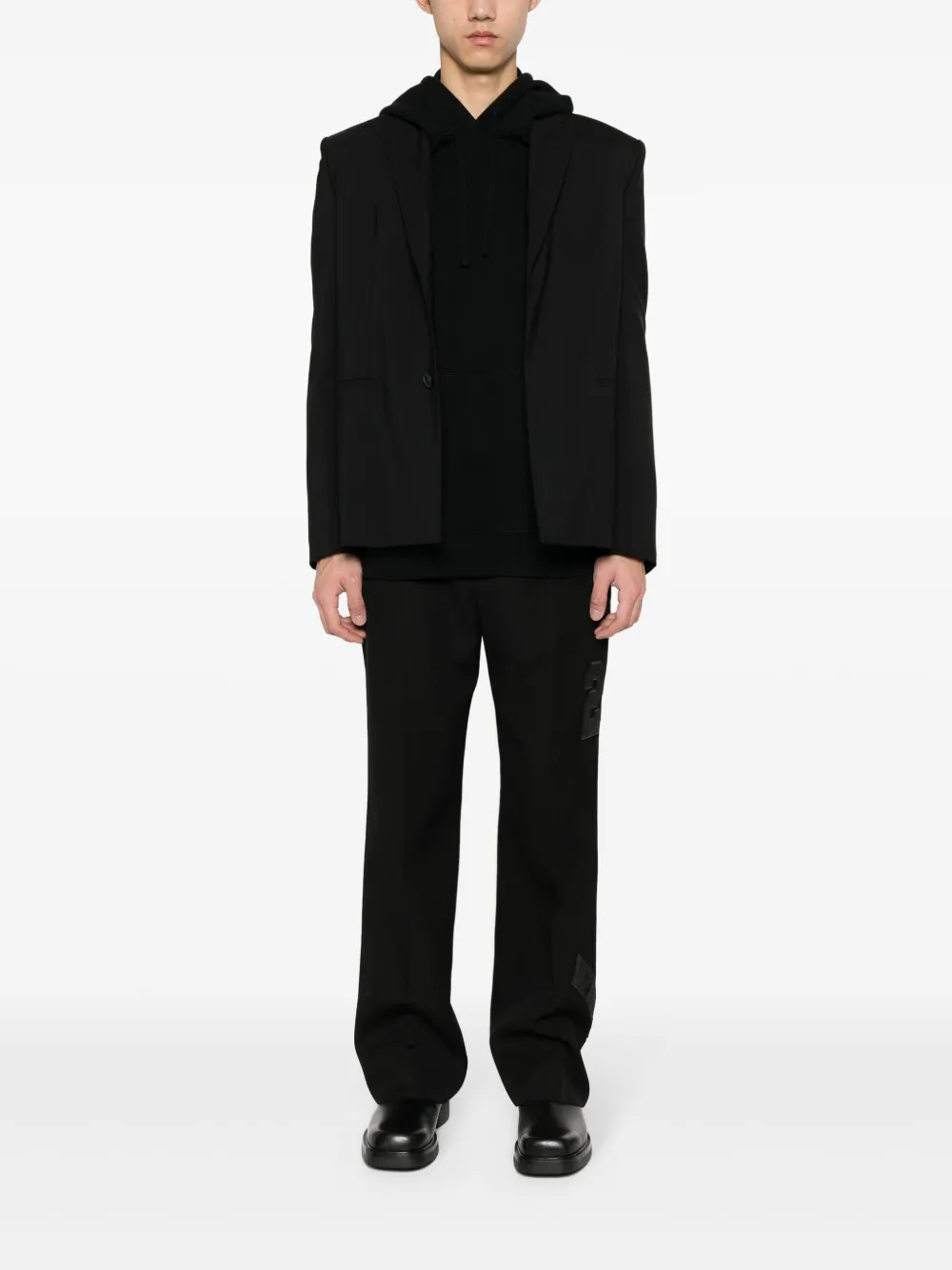 Прямые брюки из вирджинской шерсти OFF-WHITE, черный — фото 2