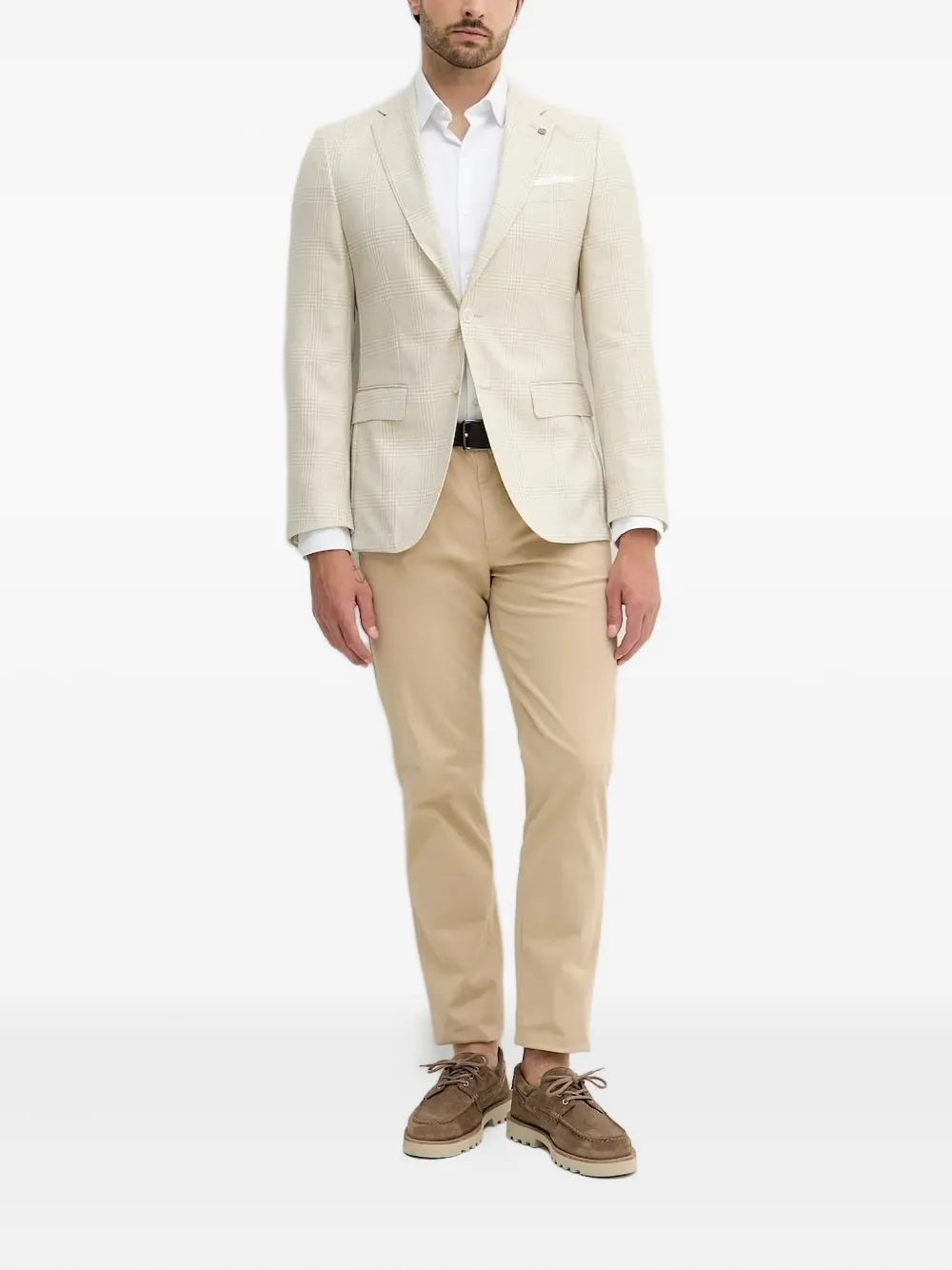 

Однобортный пиджак в клетку BOSS, нейтральный