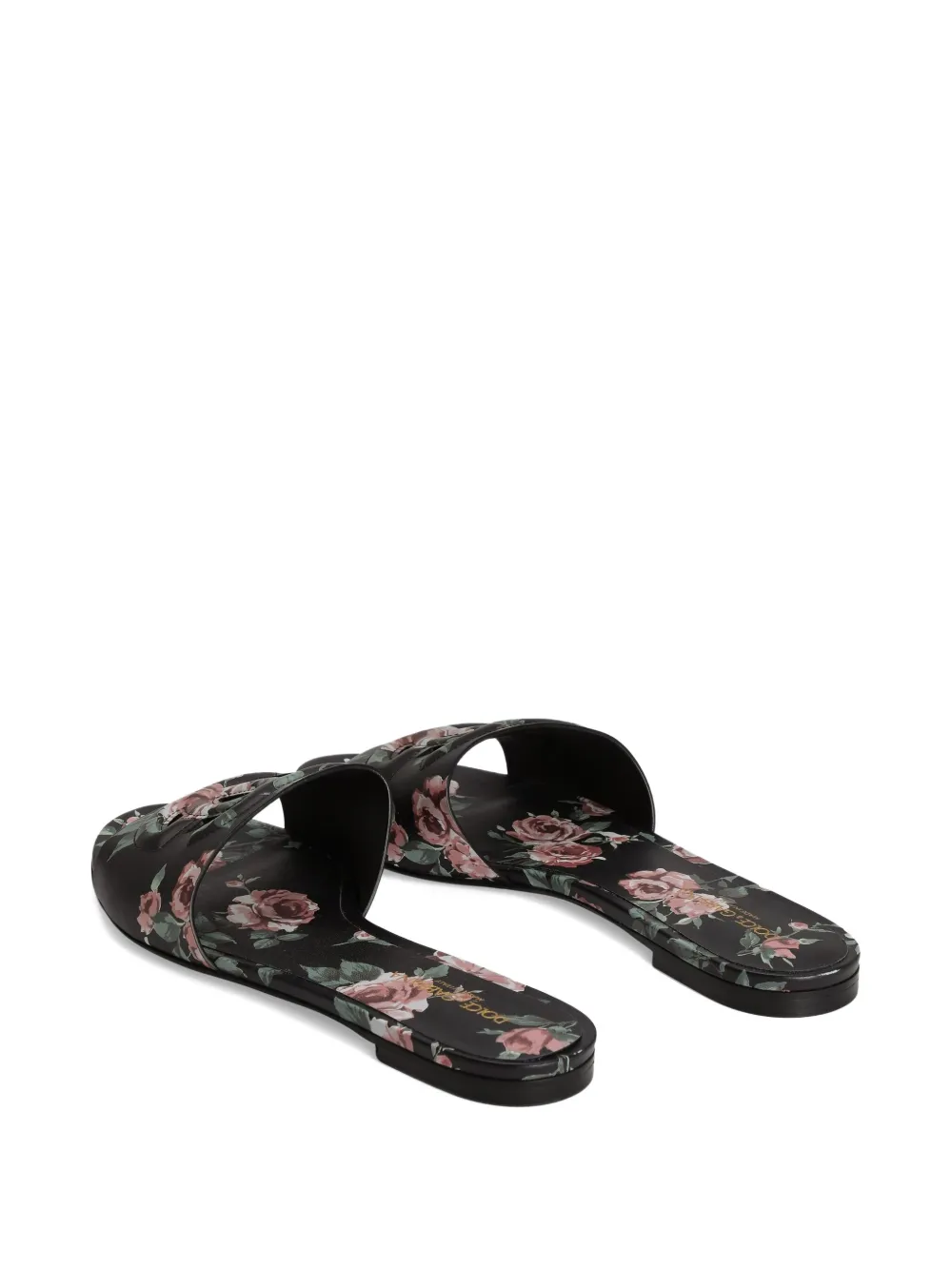 Шлепанцы с цветочным принтом Dolce & Gabbana, черный — фото 4
