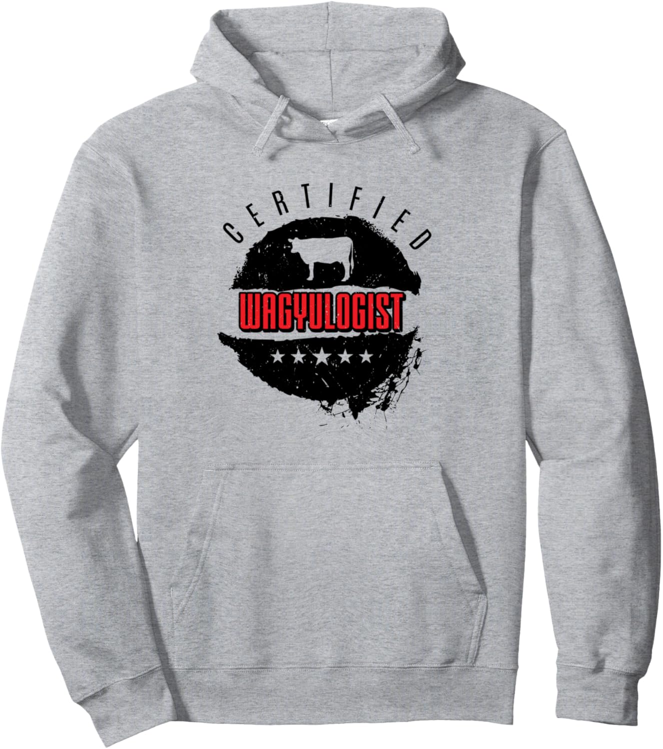 

Худи с надписью Wagyu Beef Certified Wagushi Barbecue Lovers Steak BBQ Hoodie, серое (серый меланж) Certified Wagyurist Bbq Grilling Griller