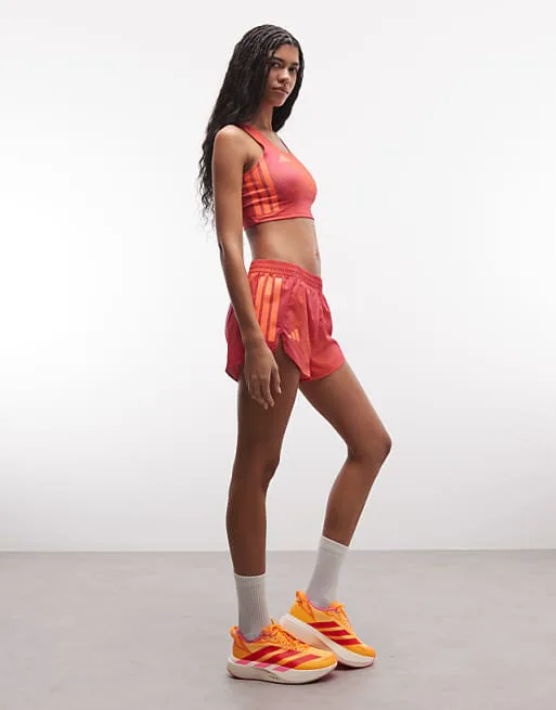 Розовые и оранжевые шорты Adidas Running Short
