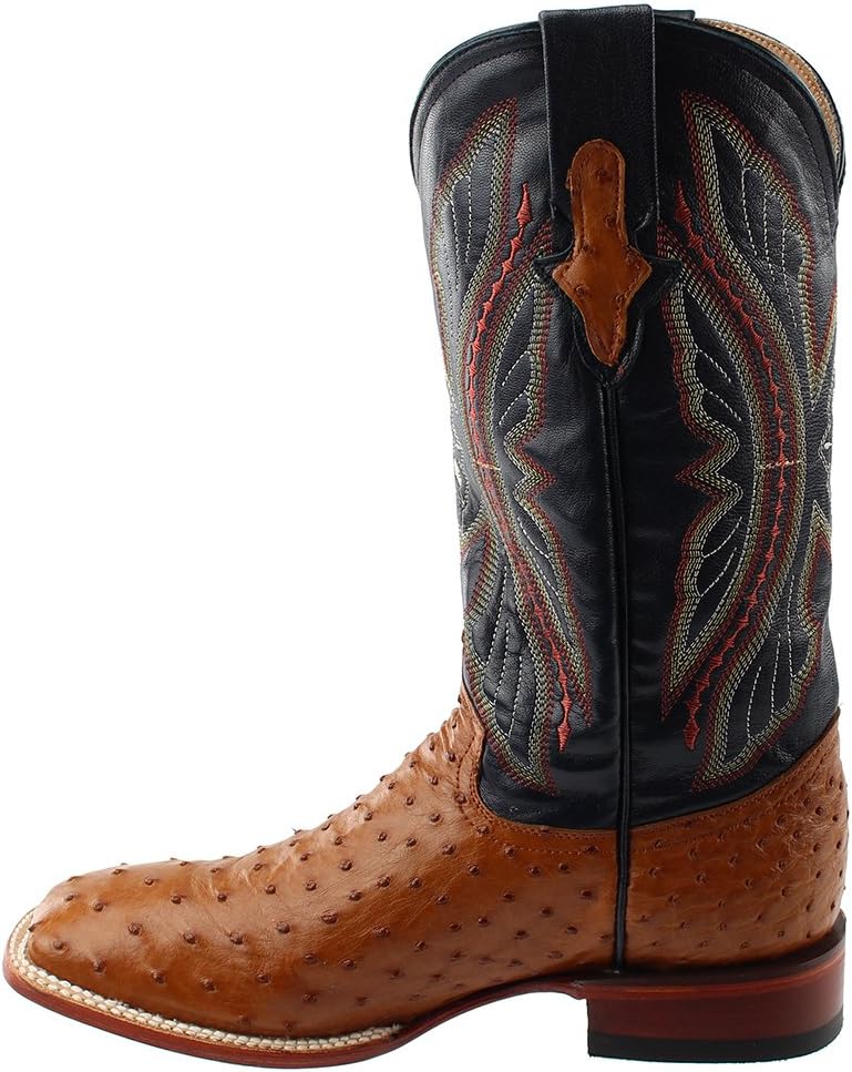 Мужские ботинки Ferrini Italia Colt Full Quill из страусиной кожи с квадратным носком, средней высоты до середины икры - черные, коричневые — фото 4