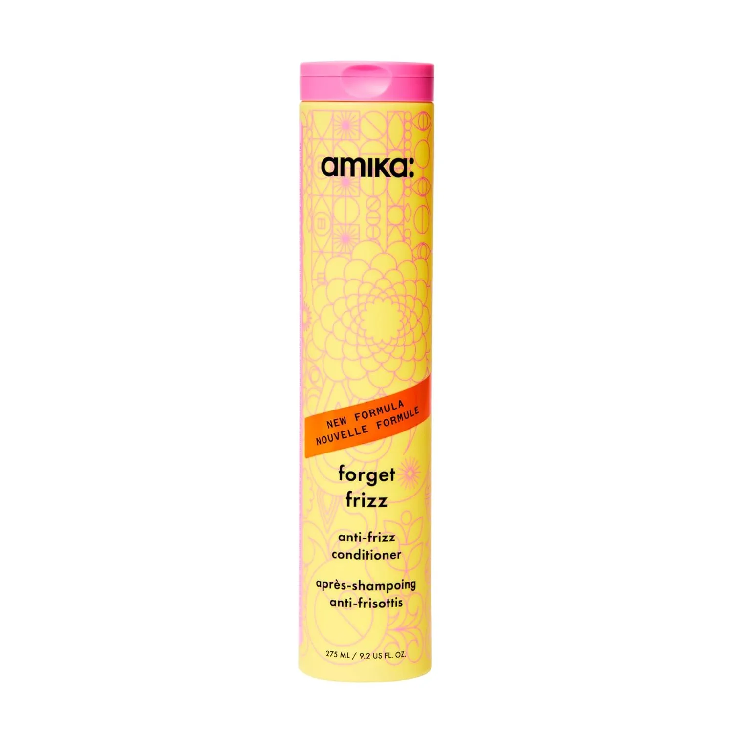 Кондиционер amika forget frizz anti-frizz для защиты от влажности и контроля завитков до 72 часов, легкое увлажнение, для волос средней и большой толщины типов 2a-4c 272 мл (1 шт.)