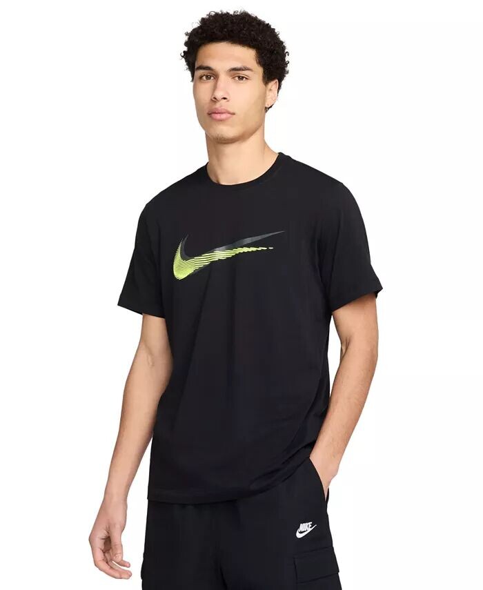 

Спортивная мужская футболка с коротким рукавом и круглым вырезом с логотипом Nike, черный
