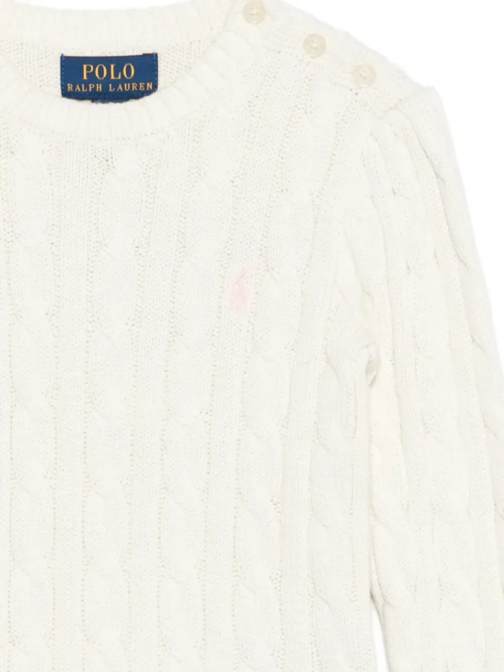 Свитер фактурной вязки Polo Ralph Lauren Kids, белый — фото 3