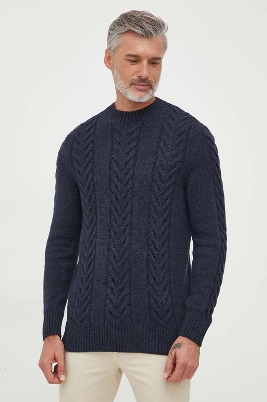 

Свитер из смесовой шерсти Barbour, темно-синий