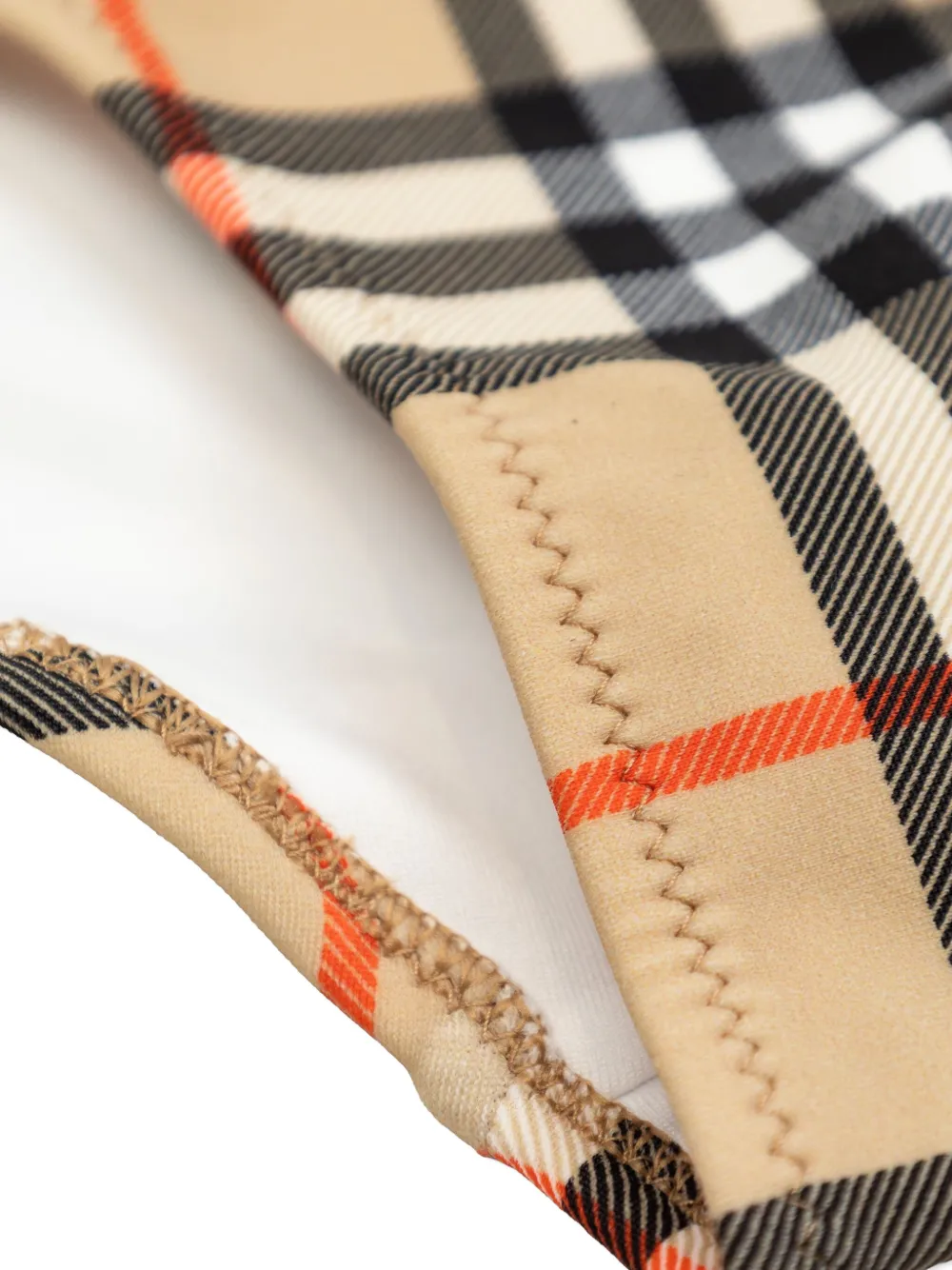 Купальник в клетку с оборками Burberry Kids, нейтральный — фото 3
