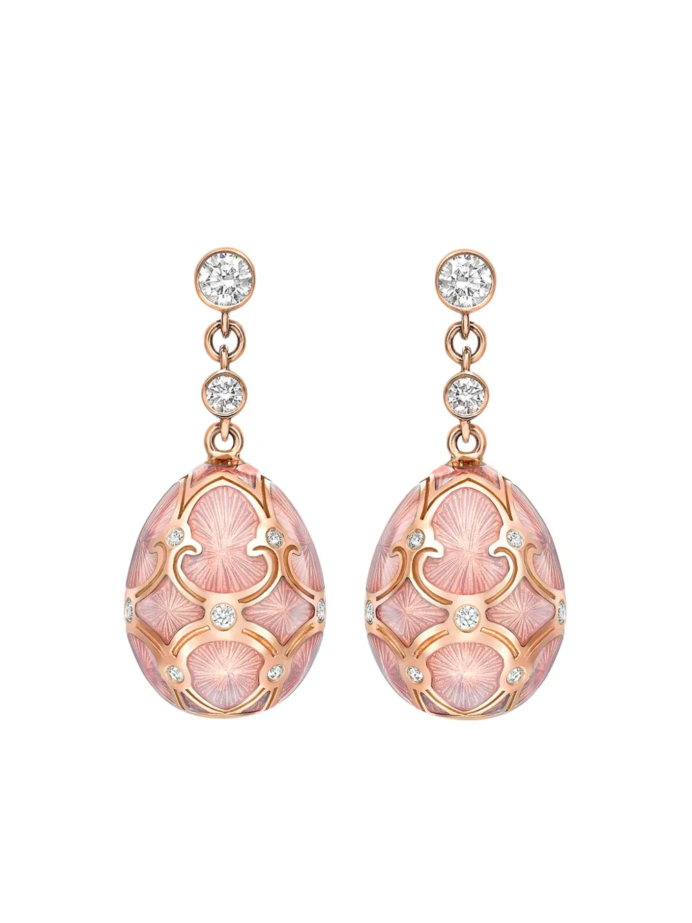 

Серьги-подвески Heritage Egg из розового золота с бриллиантами FABERGÉ, розовый