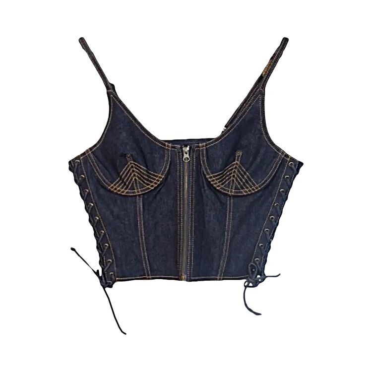 

Топ Jean Paul Gaultier Flowers Corset Top Indigo, синий