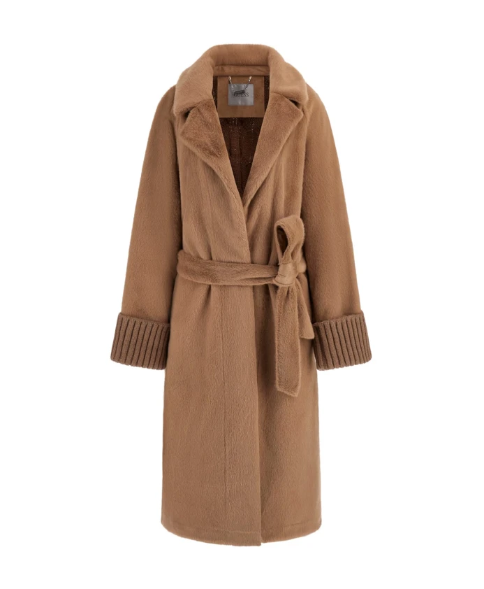 

Вязаное пальто «Лукреция» с искусственным мехом Guess, коричневый