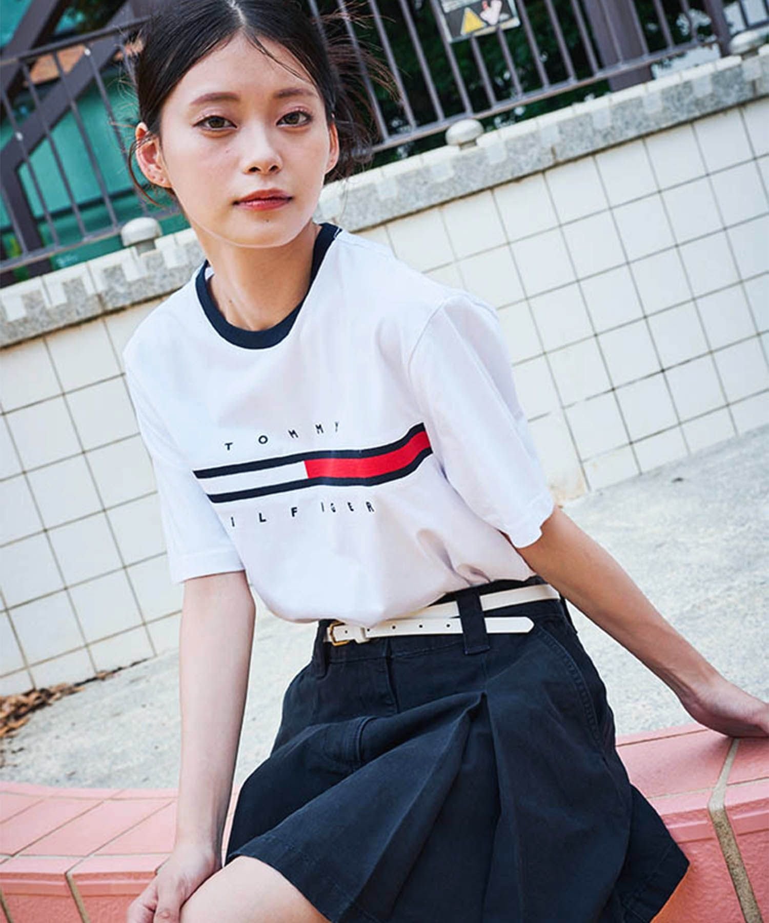 Футболка с логотипом TOMMY HILFIGER / TINO TEE, White 100