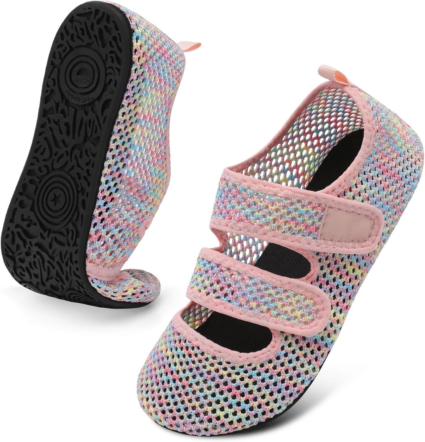 

Обувь для воды Barerun для женщин и мужчин, широкая, пляжная, плавательная, аквааэробика, быстросохнущие, для бассейна, реки, моря, сандалии, нескользящие, розовый