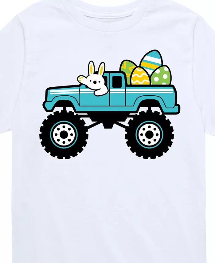 Футболка с принтом "Easter Bunny Monster Truck" для мальчиков старшего возраста Hybrid, белый — фото 3