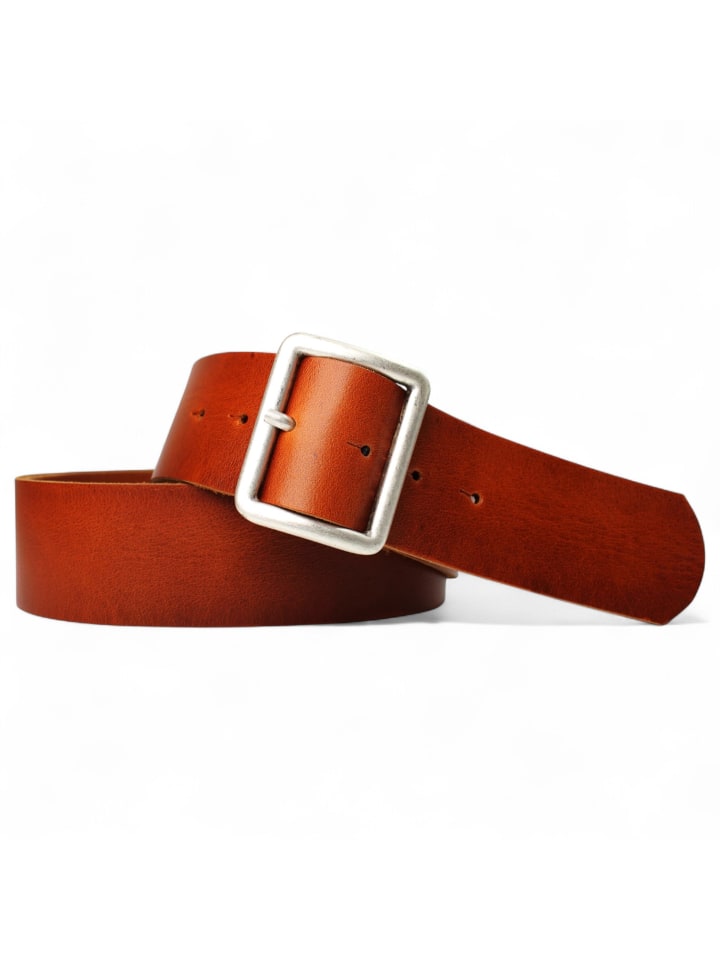 

Мужской кожаный ремень коньячного цвета FRONHOFER