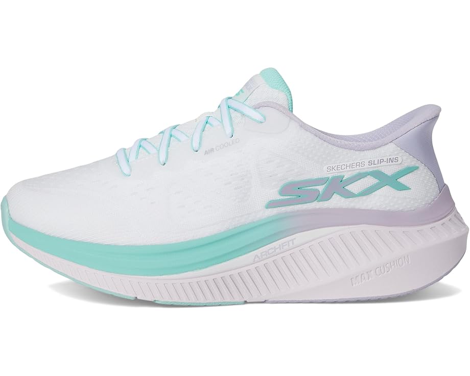 Кроссовки SKECHERS Performance Max Cushioning Arch Fit Areena Hands Free Slip-Ins, цвет White/Mint — фото 4