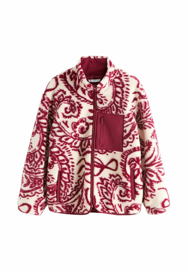 Куртка из искусственного флиса, укороченный размер Next, Burgundy Paisley Print — фото 2
