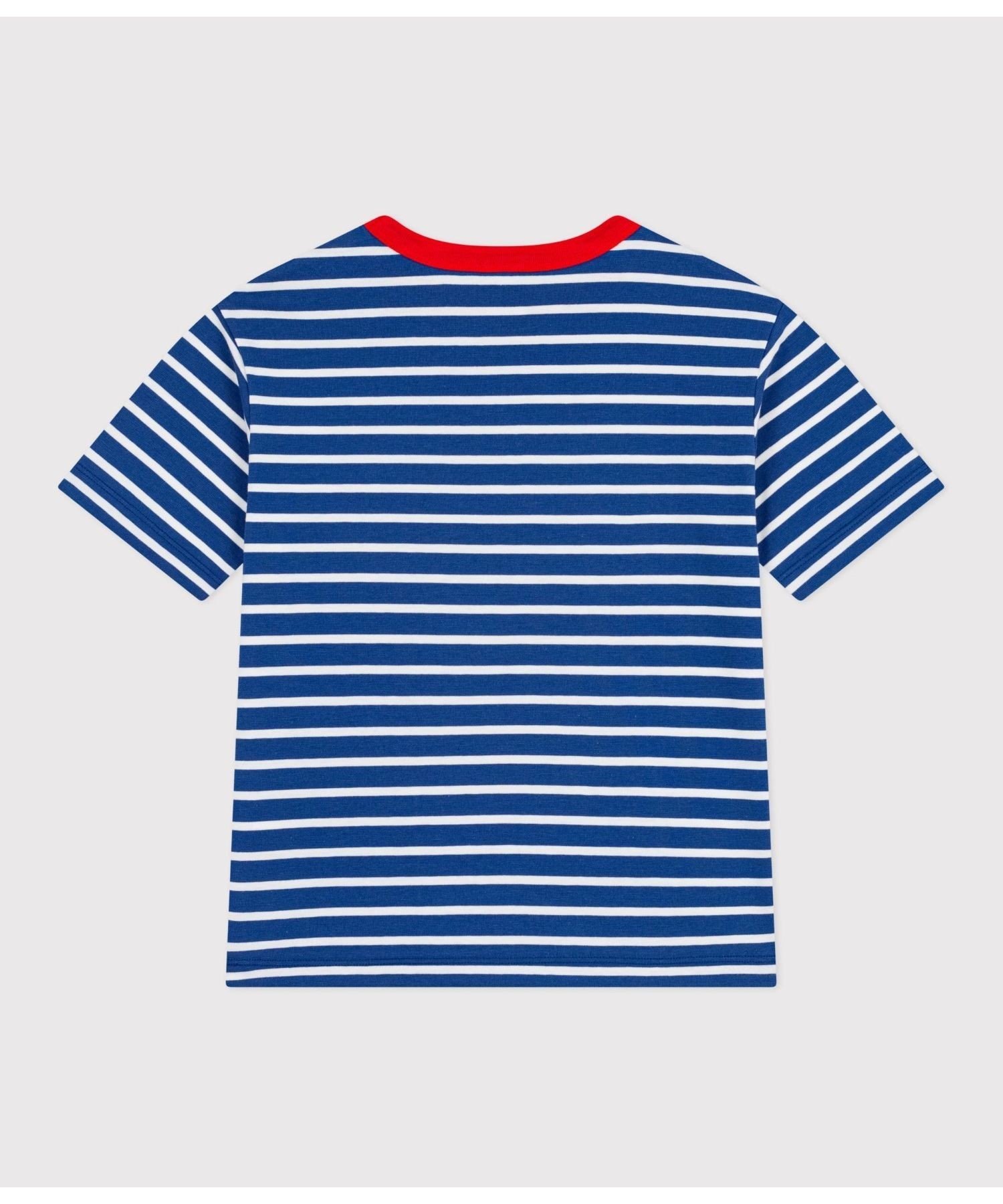 Полосатая футболка с коротким рукавом PETIT BATEAU, Blue/Off White