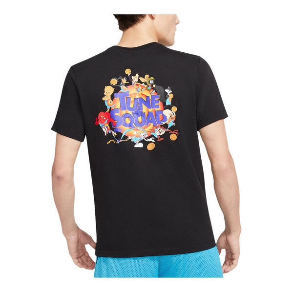 

Футболка Men's Nike x Space Jam Crossover Back Cartoon Pattern Printing Round Neck Short Sleeve Black T-Shirt, черный