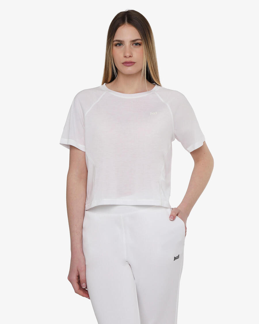 

JAKED белая синтетическая фитнес-футболка для женщин