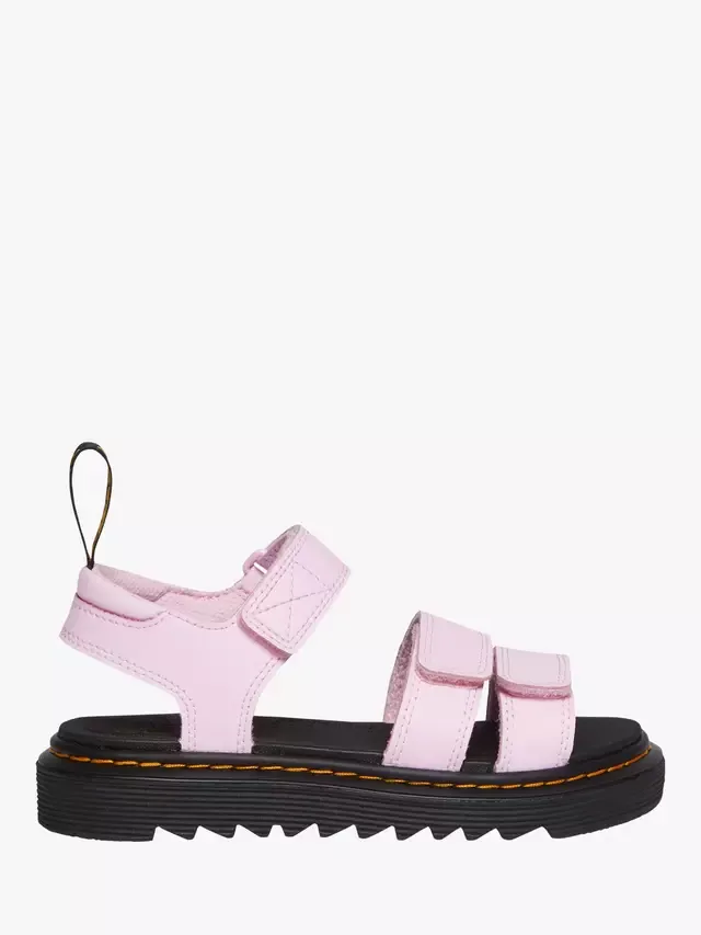 Детские кожаные сандалии Klaire с открытым носком, розовые Dr. Martens