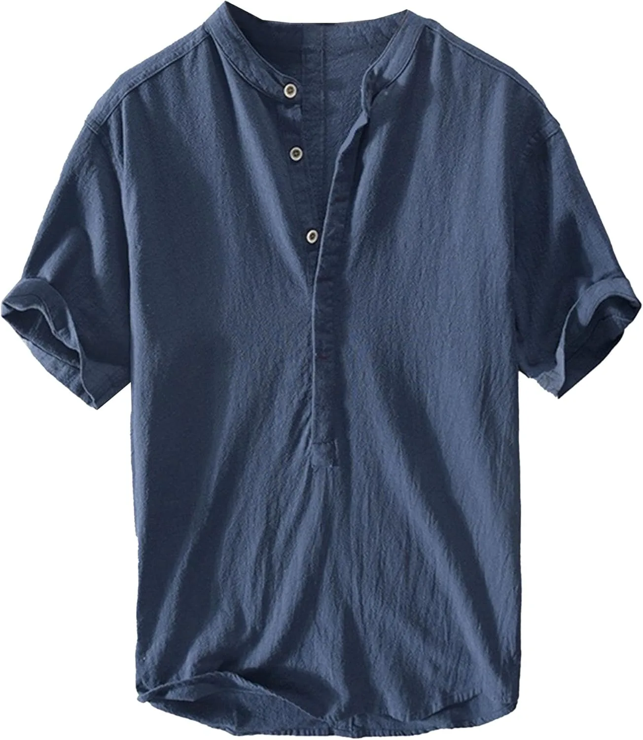 

Футболка мужская Button Short Sleeve, свободный крой QOAAIE