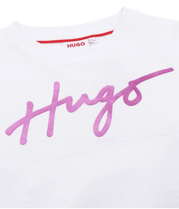 Толстовка cropped fit Hugo Kids, белый — фото 3