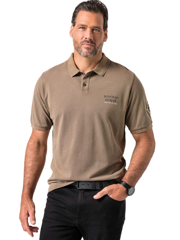 

JP1880 Рубашка поло темно-бежевого цвета, Бежевый, JP1880 Рубашка поло темно-бежевого цвета