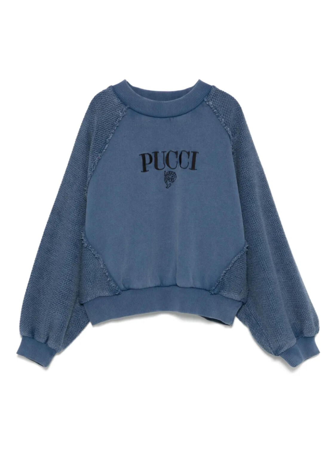 

PUCCI Junior толстовка с вышитым логотипом, синий