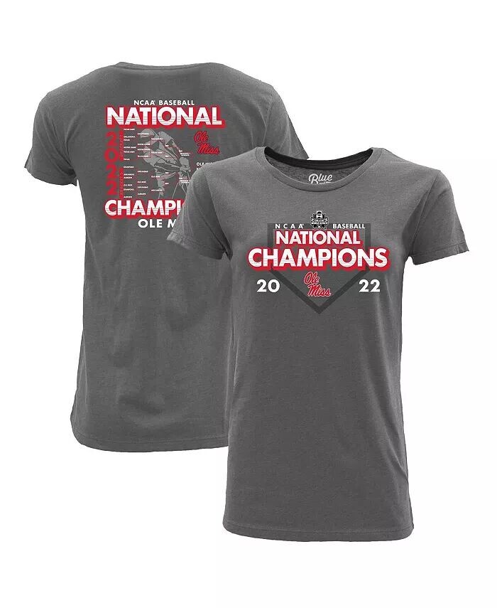 

Футболка женская серо-лиловая Ole Miss Rebels 2022 NCAA Men's Baseball College World Series Champions Schedule Blue 84