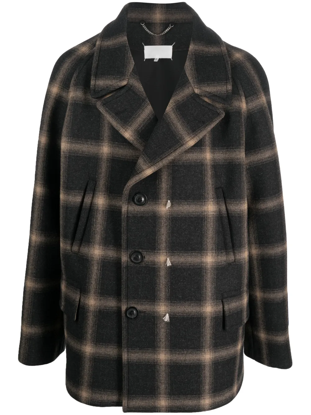 

Шерстяной бушлат в клетку из коллаборации с Pendleton MAISON MARGIELA, черный