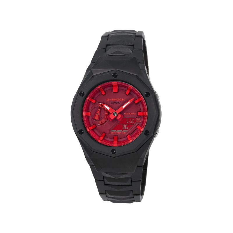 

Часы Casio G-Shock Analog-Digital 2100 Series, арт. GA-2100-4A, с фирменной алмазной огранкой, черный/красный