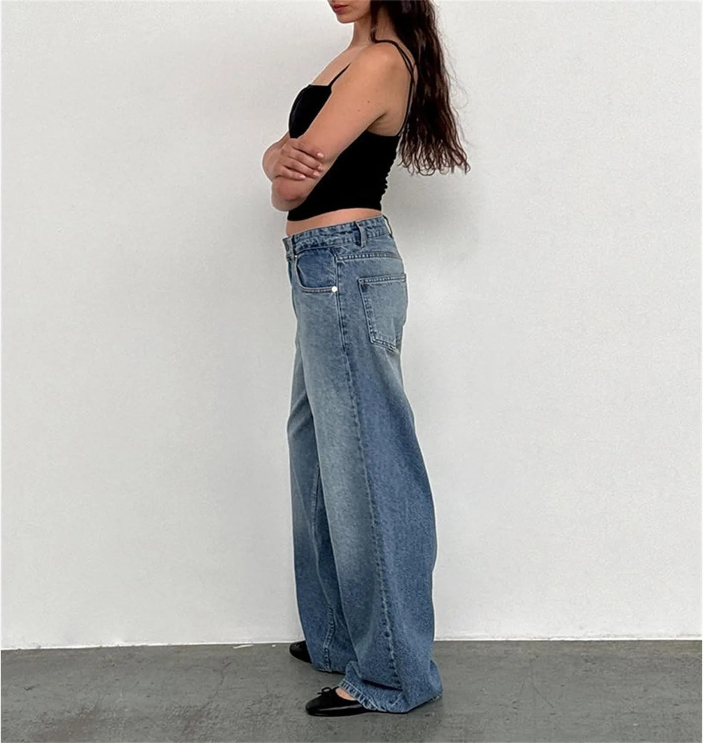 Джинсы женские baggy straight fit — фото 3