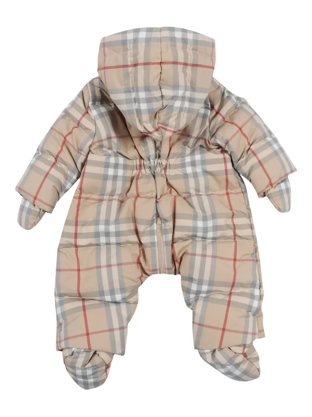 Стеганый комбинезон в клетку с подкладкой BURBERRY KIDS, нейтральный — фото 2