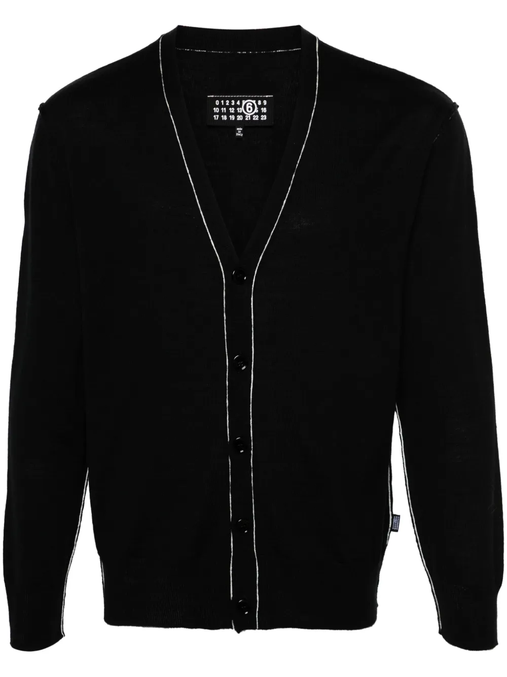 

Кардиган с открытыми швами MM6 Maison Margiela, черный