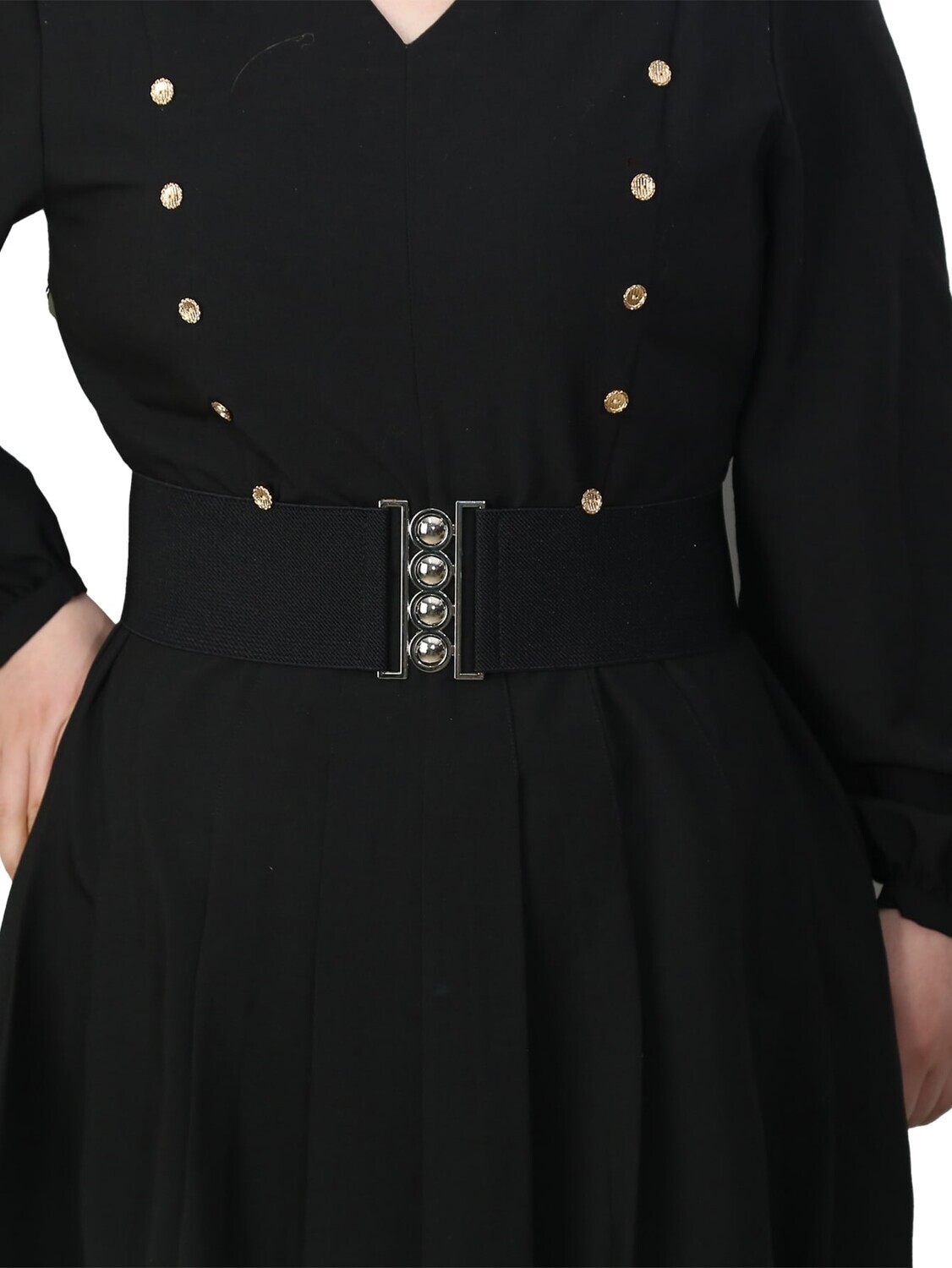 

Пояс женский с четырьмя петлями на пуговицах, черный