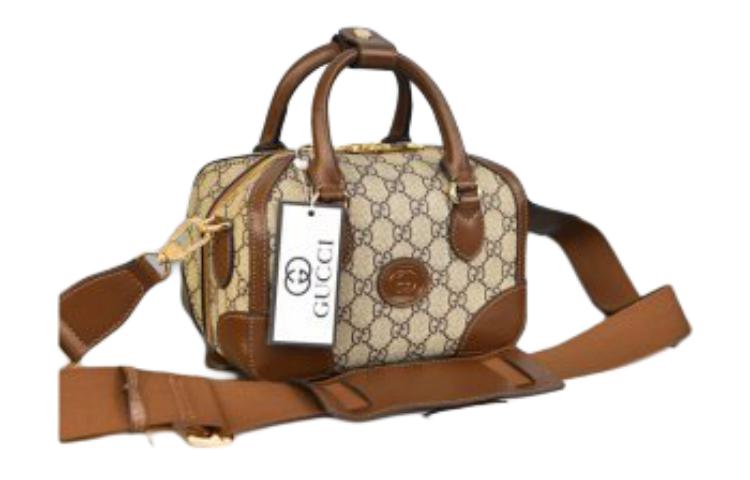 GUCCI Сумка холщовая с кожаными деталями через плечо кросс-боди дорожная малая мужская — фото 2