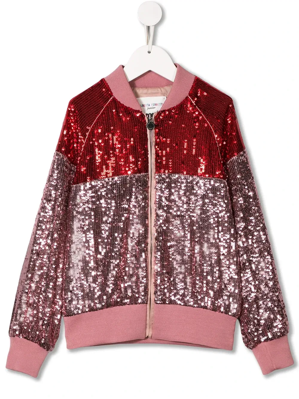 Куртка-бомбер с пайетками Alberta Ferretti Kids, розовый