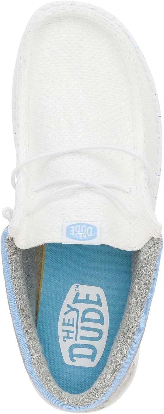 Кроссовки Hey Dude Men's Wally Varsity Jersey, Men’s Shoes, Men's Slip-on Loafers, Comfortable Light-Weight Heydude, белый/синий — фото 2