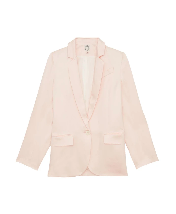 

Коричневый жакет из светло-розового льна и вискозы. Ines De La Fressange Paris, розовый