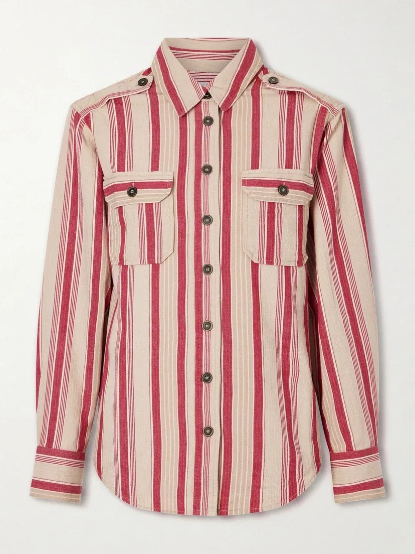 Полосатая хлопковая рубашка MARANT ÉTOILE, красный