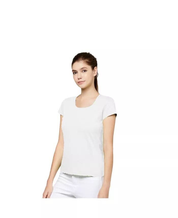

Женская футболка Bellemere Ultra Thin с глубоким круглым вырезом и хлопком Bellemere New York, белый