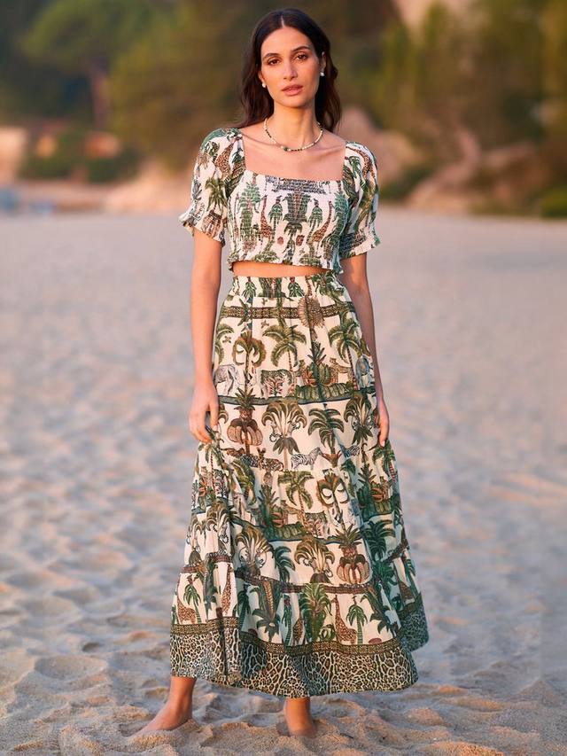 

Сафари миди-юбка с принтом Yumi, Multi