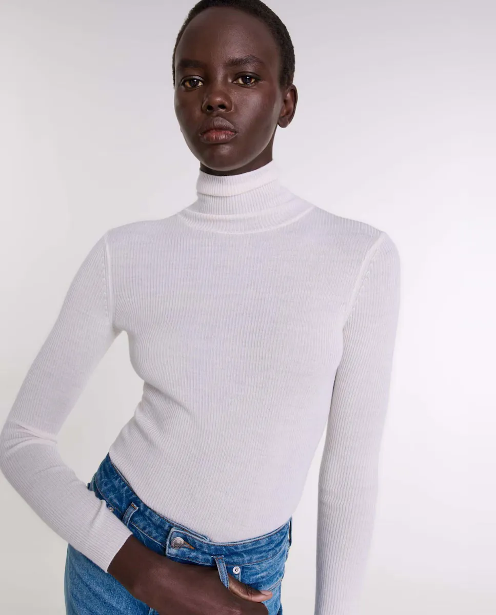 

Женский свитер из шерсти и шелка Maje, белый