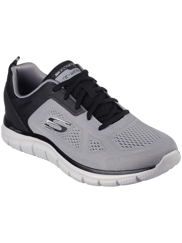 Кроссовки женские Skechers сетчатые, серо-черный