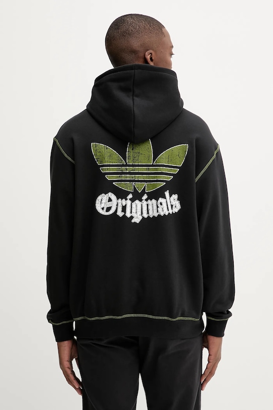 

Хлопковая толстовка Grfx Hoodie Adidas Originals, черный