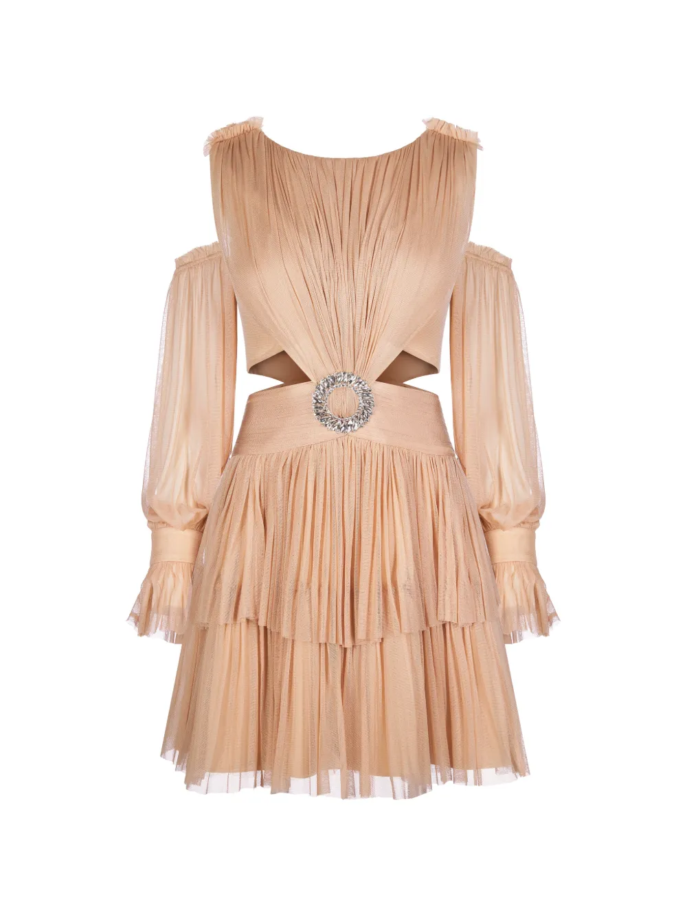 

Мини-платье с вырезами и украшениями в виде ромашек Imroska, бежевый