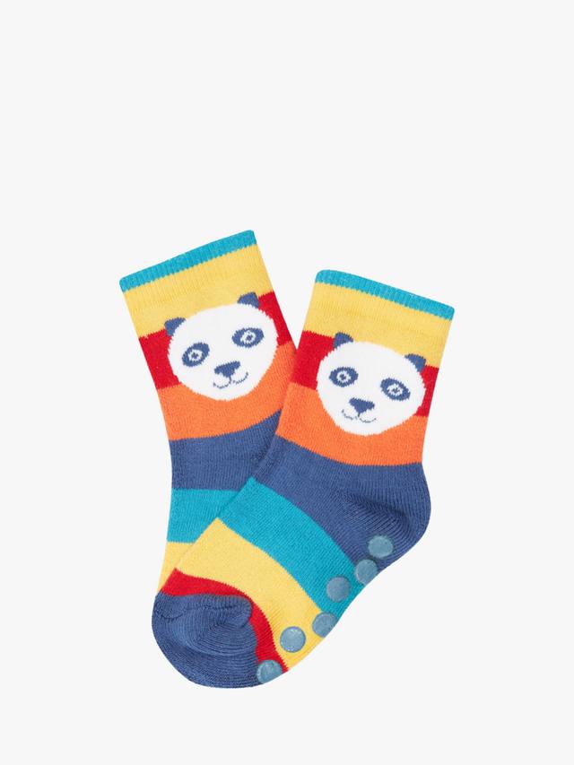 Детские носки Fruig с отличным сцеплением из хлопковой смеси Frugi, Pack of 2, Panda/Multi — фото 3