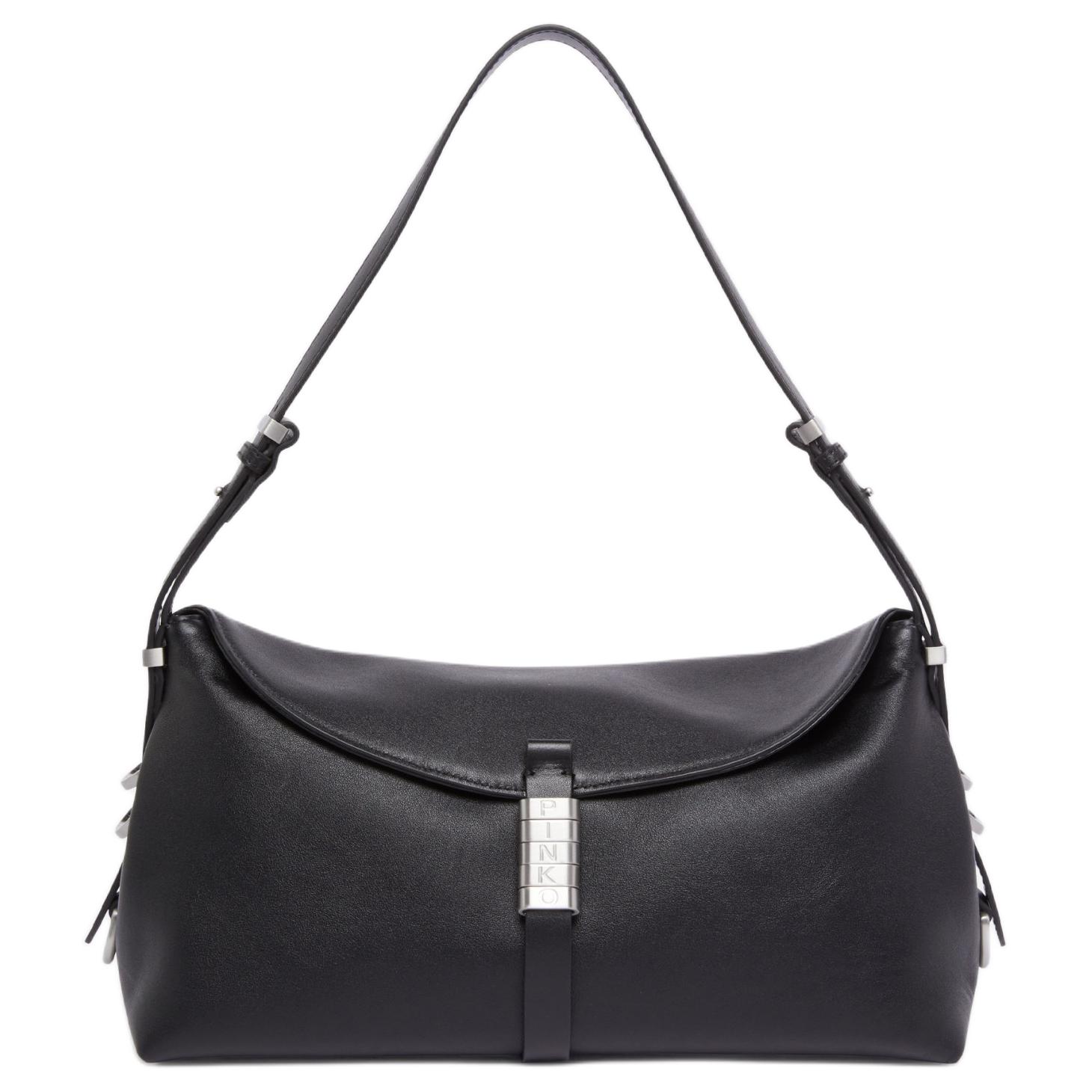 

PINKO Кожаная сумка через плечо среднего размера для женщин черная