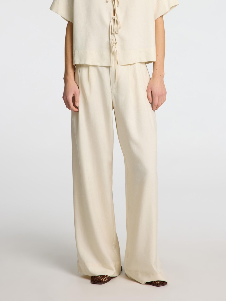 

Широкие брюки со складками спереди SELECTED SLFNatuk, серый